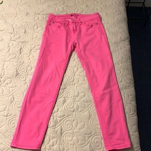 Pink crop jeans